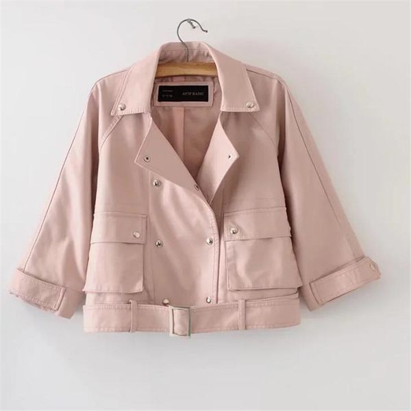 pink spring and autumn fashion women's pu leather jacket coats european and american trend simple personality locomotive jackets, Black
pink spring and autumn fashion women's pu leather jacket coats european and american trend simple personality locomotive jackets, Black