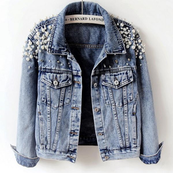2019 spring autumn fashion pearl short turn down collar denim jacket women three quarter sleeve slim jeans jacket, Black;brown
2019 spring autumn fashion pearl short turn down collar denim jacket women three quarter sleeve slim jeans jacket, Black;brown