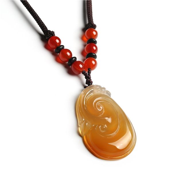 women necklace pendant orange chalcedony agate carved ruyi pendant rope gift for female fine jewelry, Silver
women necklace pendant orange chalcedony agate carved ruyi pendant rope gift for female fine jewelry, Silver