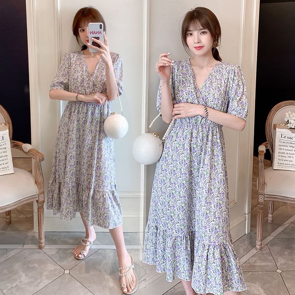 3110# maternity dress summer chiffon nursing floral dress short sleeve loose stylish for pregnant women mom, White
3110# maternity dress summer chiffon nursing floral dress short sleeve loose stylish for pregnant women mom, White