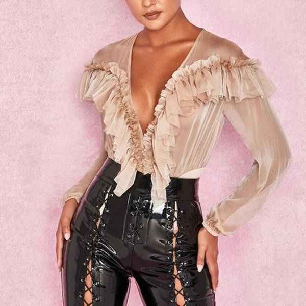 spring summer elegant long sleeve bodysuit 2019 vintage ruffles office ladies casual bodysuit black beige overalls jumpsuit, Black;white
spring summer elegant long sleeve bodysuit 2019 vintage ruffles office ladies casual bodysuit black beige overalls jumpsuit, Black;white