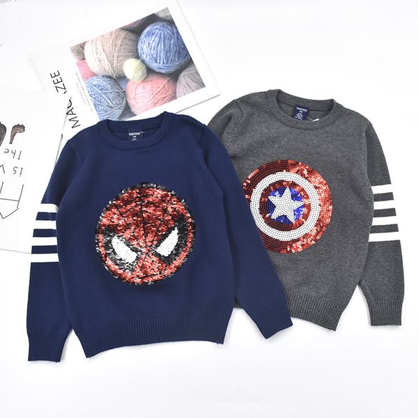 boy's autumn and winter spring clothing sweater 2-6 boy's cartoon crew neck base baby spider-man america captain sweater, White
boy's autumn and winter spring clothing sweater 2-6 boy's cartoon crew neck base baby spider-man america captain sweater, White