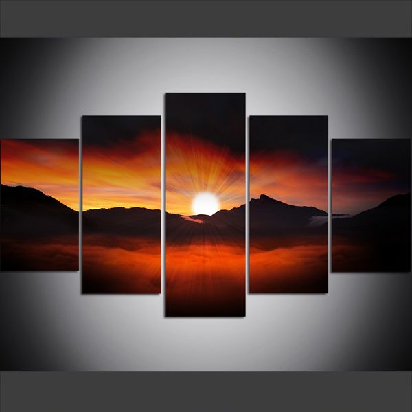 5 piece large size canvas wall art pictures creative sunset sun light evening sky art print oil painting for living room
5 piece large size canvas wall art pictures creative sunset sun light evening sky art print oil painting for living room