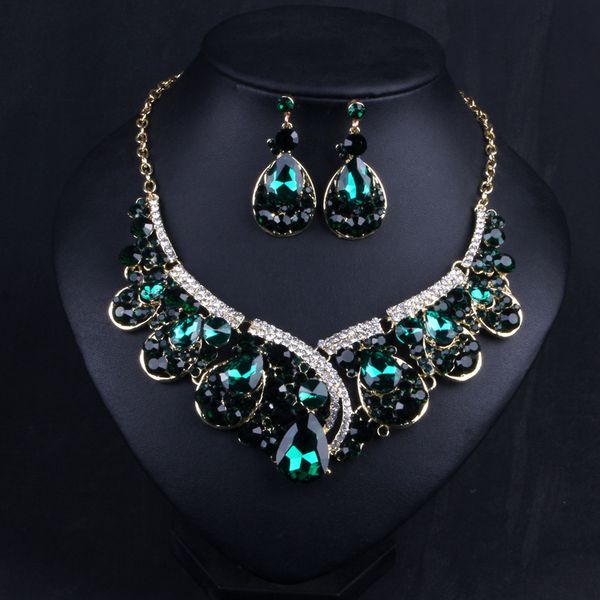 fashion bride wedding jewelry sets for women purple green crystal rhinestone necklaces and earrings 2020 prom dress jewellery, Silver
fashion bride wedding jewelry sets for women purple green crystal rhinestone necklaces and earrings 2020 prom dress jewellery, Silver