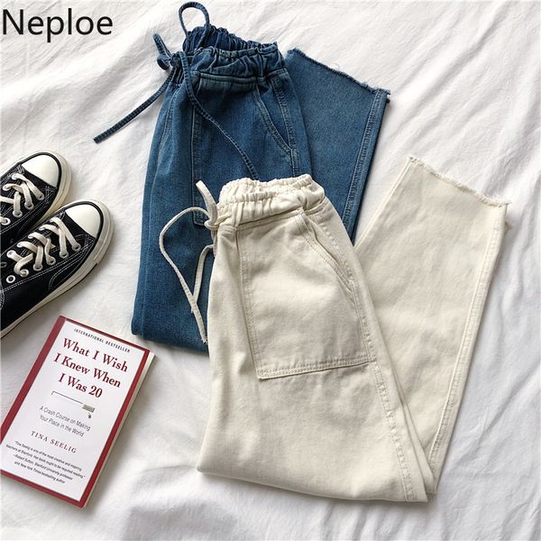 women's jeans neploe pants women solid fashion drawstring stretch waist ladies trousers spring 2021 casual ankle length female 1a1029, Blue
women's jeans neploe pants women solid fashion drawstring stretch waist ladies trousers spring 2021 casual ankle length female 1a1029, Blue