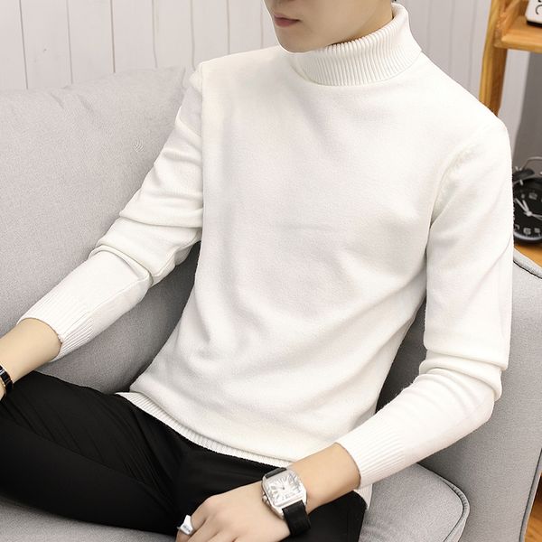 white turtleneck sweater male slim korean version of the trend of knitting 2018 autumn and winter shirts handsome men's sweater, White;black
white turtleneck sweater male slim korean version of the trend of knitting 2018 autumn and winter shirts handsome men's sweater, White;black