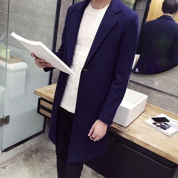 winter man wool overcoat men's wear self-cultivation long fund windbreaker worsted loose coat male tide abrigo largo hombre, Black
winter man wool overcoat men's wear self-cultivation long fund windbreaker worsted loose coat male tide abrigo largo hombre, Black