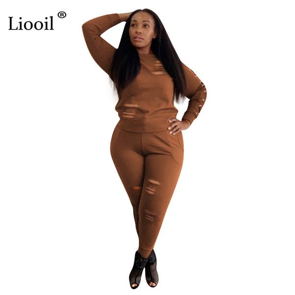 liooil two piece set hollow out club outfits women clothing long sleeve o neck pullover and pencil pants with pockets, White
liooil two piece set hollow out club outfits women clothing long sleeve o neck pullover and pencil pants with pockets, White