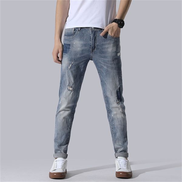 spring / summer 2020 men's mid-rise ankle-length jeans stretch slim pencil pants, Blue
spring / summer 2020 men's mid-rise ankle-length jeans stretch slim pencil pants, Blue