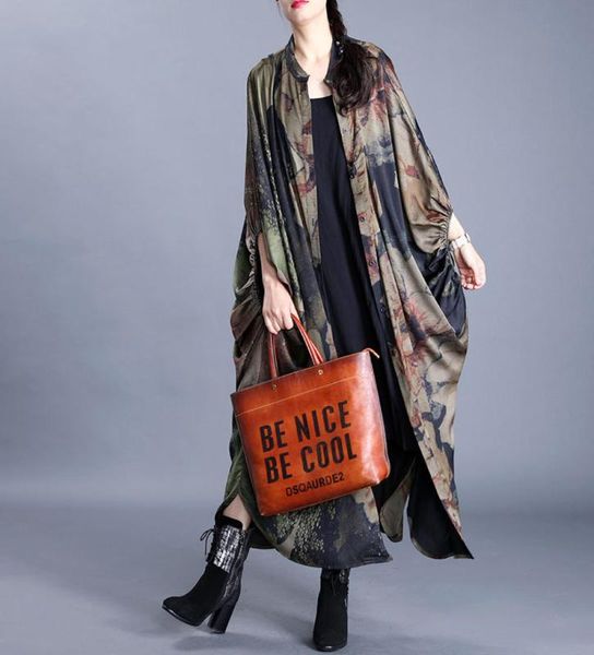fashion stand up collar cardigan bat sleeve long coat for women 2020 new chinese style silk printing single breasted loose coat, Tan;black
fashion stand up collar cardigan bat sleeve long coat for women 2020 new chinese style silk printing single breasted loose coat, Tan;black