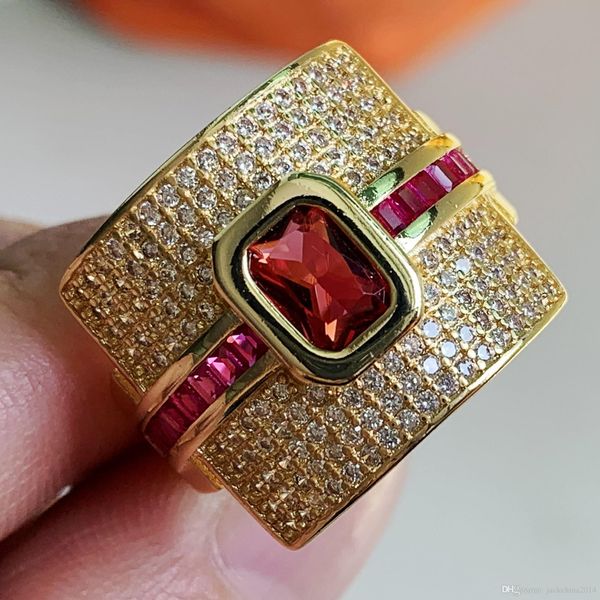 victoria wieck unique luxury jewelry 925 sterling silver wide bridal ring red garnet gemstones cz party wedding band ring for women gift, Slivery;golden
victoria wieck unique luxury jewelry 925 sterling silver wide bridal ring red garnet gemstones cz party wedding band ring for women gift, Slivery;golden