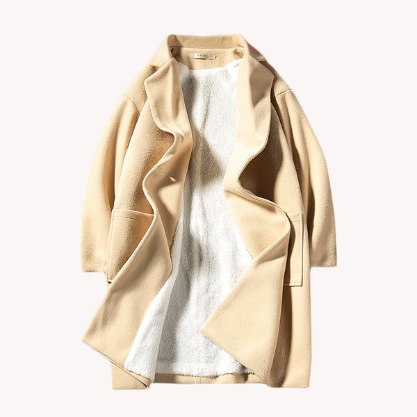 windbreaker winter men's long section thickening plus velvet woolen coat men's solid color single button down shoulder coat, Tan;black
windbreaker winter men's long section thickening plus velvet woolen coat men's solid color single button down shoulder coat, Tan;black