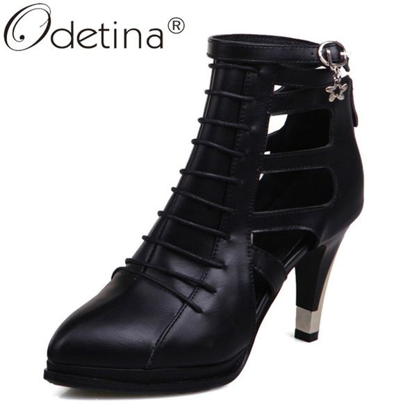 odetina women fashion spike high heel hollow out platform non-slip booties backs zipper buckle strap pointed toe summer boots, Black
odetina women fashion spike high heel hollow out platform non-slip booties backs zipper buckle strap pointed toe summer boots, Black