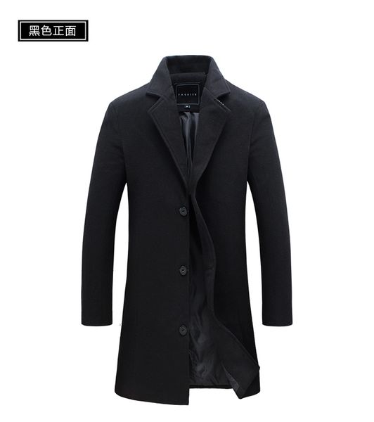 custom made new fashion brand men's clothing jacket wool coat men single breasted turn down collar slim fit peacoat long winter, Black
custom made new fashion brand men's clothing jacket wool coat men single breasted turn down collar slim fit peacoat long winter, Black