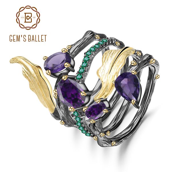 gem's ballet 2.26ct natural amethyst gemstone finger ring 925 sterling sliver vintage neo-gothic rings for women fine jewelry, Slivery;golden
gem's ballet 2.26ct natural amethyst gemstone finger ring 925 sterling sliver vintage neo-gothic rings for women fine jewelry, Slivery;golden