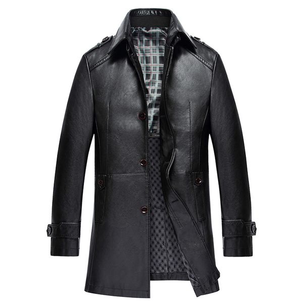 stand collar simulation leather leather men's long section plus velvet jacket men's ecological pu windbreaker, Black
stand collar simulation leather leather men's long section plus velvet jacket men's ecological pu windbreaker, Black