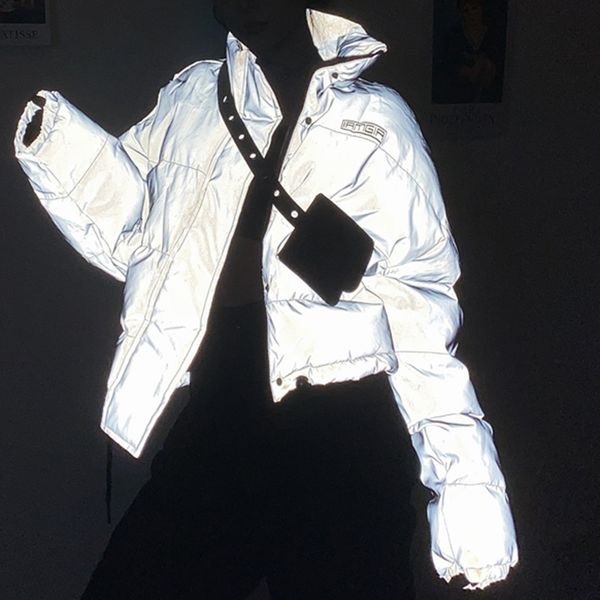 winter luminous reflective jacket women loose glowing parka outwear warm casual thick overcoat hip streetwear coat, Black
winter luminous reflective jacket women loose glowing parka outwear warm casual thick overcoat hip streetwear coat, Black