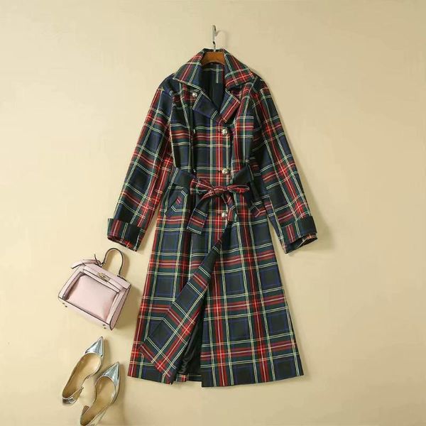 new 2020 autumn winter womens green plaid trench coat preppy style double breasted sashes elegant windbreaker outerwear, Tan;black
new 2020 autumn winter womens green plaid trench coat preppy style double breasted sashes elegant windbreaker outerwear, Tan;black
