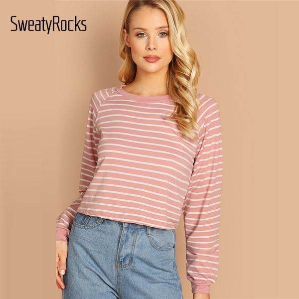 sweatyrocks pink striped crop sweatshirt extra-long sleeve basic womens pullovers 2018 autumn casual crew neck sweatshirts, Black
sweatyrocks pink striped crop sweatshirt extra-long sleeve basic womens pullovers 2018 autumn casual crew neck sweatshirts, Black