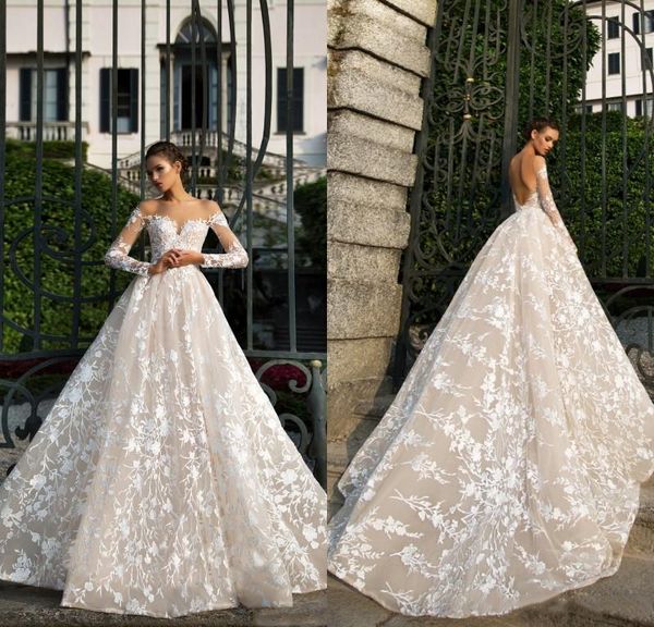 off shoulder long sleeve floral appliques lace wedding dress low v backless a line luxury sweep trail bridal gowns custom size, White
off shoulder long sleeve floral appliques lace wedding dress low v backless a line luxury sweep trail bridal gowns custom size, White