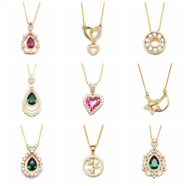 22 style gold chain necklaces for women red green cubic zirconia fashion jewelry big pendants, Silver
22 style gold chain necklaces for women red green cubic zirconia fashion jewelry big pendants, Silver