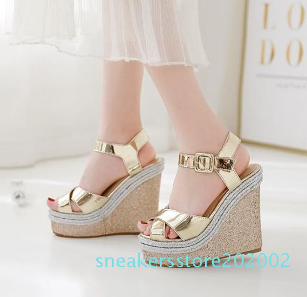 heels white gold cross strap wedge shoes platform high heels fashion luxury designer women shoes size 35 to 40 02s, Black
heels white gold cross strap wedge shoes platform high heels fashion luxury designer women shoes size 35 to 40 02s, Black