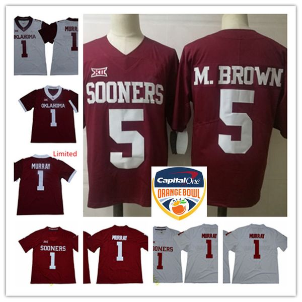 2018 New Brand Mens NCAA Oklahoma Sooners Kyler Murray College Football Jersey #5 Marquise Brown Oklahoma Sooners Orange Bowl Jersey S-3XL
2018 New Brand Mens NCAA Oklahoma Sooners Kyler Murray College Football Jersey #5 Marquise Brown Oklahoma Sooners Orange Bowl Jersey S-3XL