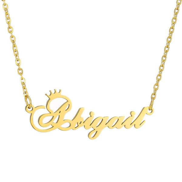 personalized name necklace stainless steel letter abigail pendant necklace gold color chain for women lover anniversary gift, Silver
personalized name necklace stainless steel letter abigail pendant necklace gold color chain for women lover anniversary gift, Silver