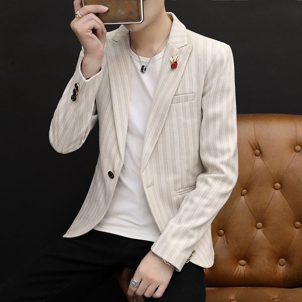 2020 winter thickening suit men leisure suit young handsome cloth vertical stripes cultivate one's morality, White;black
2020 winter thickening suit men leisure suit young handsome cloth vertical stripes cultivate one's morality, White;black