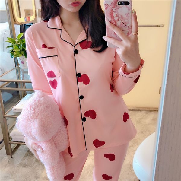 women lovely wear leisure clothes personality 2019 spring autumn long sleeved women pajamas for pyjamas sets nightwear, Black;red
women lovely wear leisure clothes personality 2019 spring autumn long sleeved women pajamas for pyjamas sets nightwear, Black;red