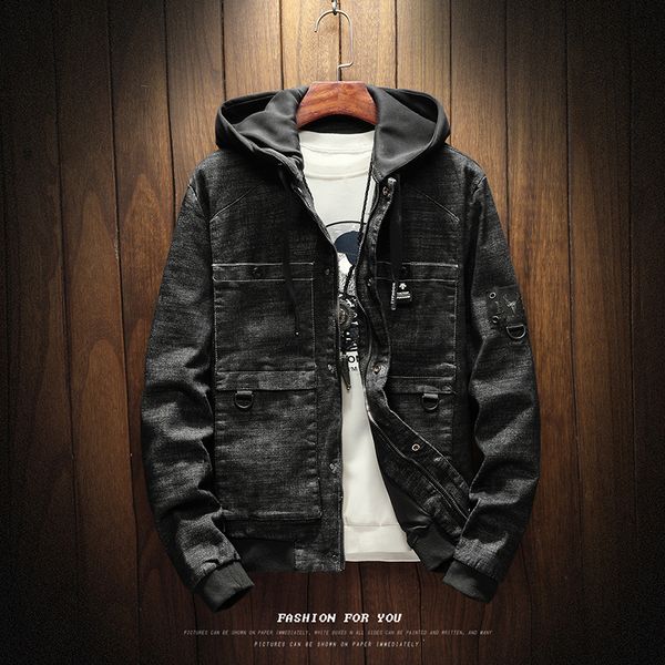2018 men autumn casual solid black slim fit jackets man fashion brand hooded denim jacket mens jackets and coats high quality, Black;brown
2018 men autumn casual solid black slim fit jackets man fashion brand hooded denim jacket mens jackets and coats high quality, Black;brown
