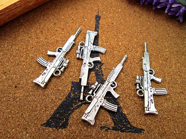 30pcs machine gun charms silver tone 2 sided submachine gun charms pendant 45x17mm, Bronze;silver
30pcs machine gun charms silver tone 2 sided submachine gun charms pendant 45x17mm, Bronze;silver