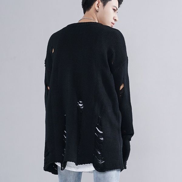 high street личность багги mens пуловер свободные любовники снаряжены свитер моды отверстие рваные черные повседневные свитера для мужчин, White;black
high street личность багги mens пуловер свободные любовники снаряжены свитер моды отверстие рваные черные повседневные свитера для мужчин, White;black