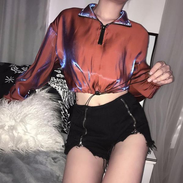 new arrival women's 2019 autumn-winter explosions mermaid ji zipper collar navel sweater trendy design style for women, White
new arrival women's 2019 autumn-winter explosions mermaid ji zipper collar navel sweater trendy design style for women, White