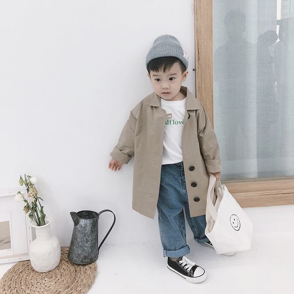 Autumn Korean style fashion oversized trench for fashion boys solid color casual long jackets coat, Khaki
Autumn Korean style fashion oversized trench for fashion boys solid color casual long jackets coat, Khaki