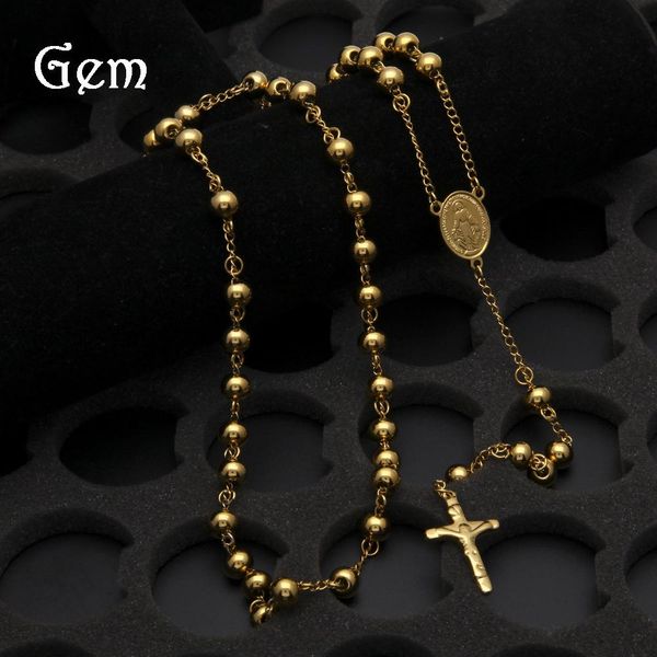 golden plated rosary cross necklace bead chain cross pendant necklaces for men women fashion jewelry black masculina, Silver
golden plated rosary cross necklace bead chain cross pendant necklaces for men women fashion jewelry black masculina, Silver