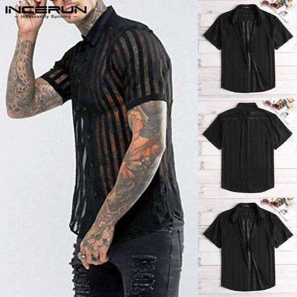 incerun 2019 fashion striped men shirt short sleeve lapel neck transparent see through nightclub party men shirts 5xl, White;black
incerun 2019 fashion striped men shirt short sleeve lapel neck transparent see through nightclub party men shirts 5xl, White;black