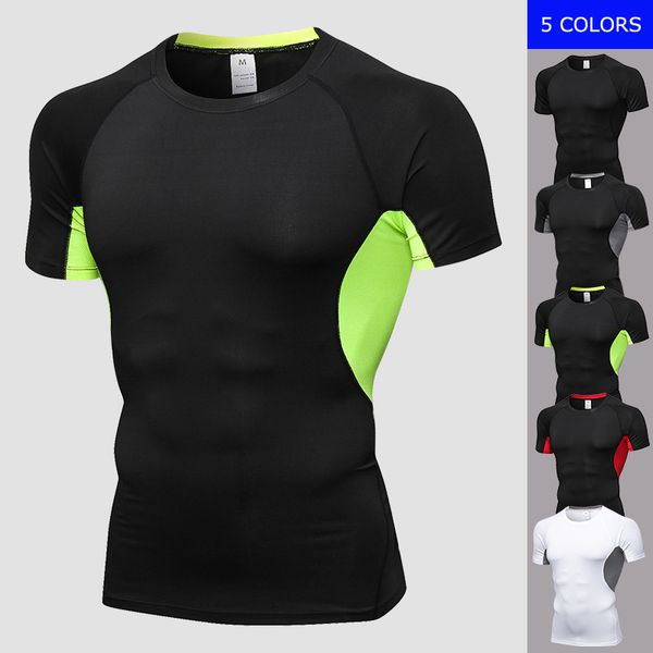 men's running workout gym sports short sleeve t-shirt tight fitting breathable quick dry compression shirt sportswear b0008, Black;blue
men's running workout gym sports short sleeve t-shirt tight fitting breathable quick dry compression shirt sportswear b0008, Black;blue