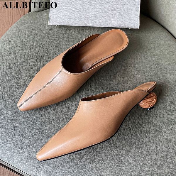 allbitefo fashion retro genuine leather high heels summer women slippers women high heel shoes office ladies shoes, Black
allbitefo fashion retro genuine leather high heels summer women slippers women high heel shoes office ladies shoes, Black