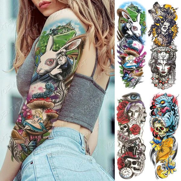 large arm sleeve tattoo waist leg waterproof temporary tatto sticker alice in wonderland body art full fake tatoo women men
large arm sleeve tattoo waist leg waterproof temporary tatto sticker alice in wonderland body art full fake tatoo women men