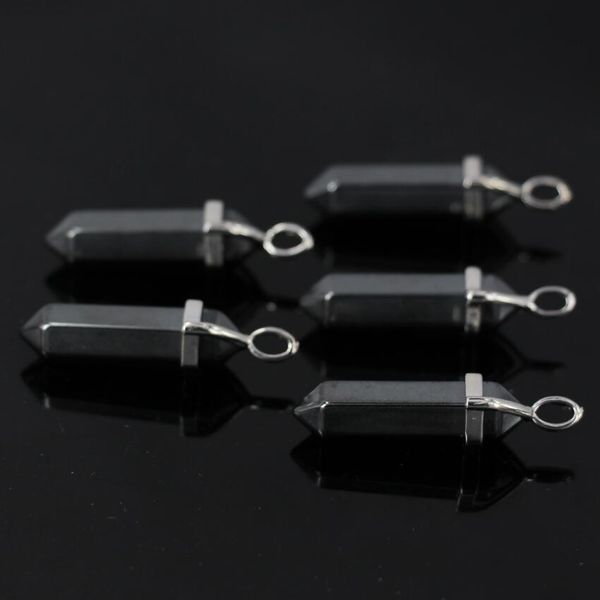 10pcs/lot black hematite hexagon long point pendant,sliver plated faceted hematite double points,stick reiki chakra bead pendant, Silver
10pcs/lot black hematite hexagon long point pendant,sliver plated faceted hematite double points,stick reiki chakra bead pendant, Silver