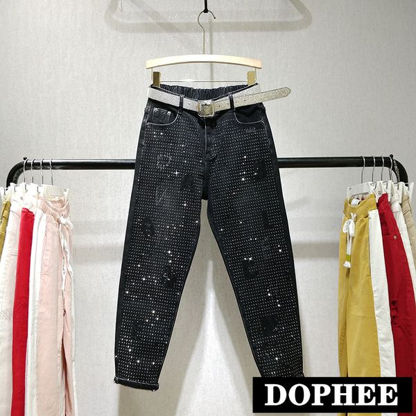 new fashion autumn and winter high waist black denim pants plus velvet thick jeans women casual jeans drill harem trousers, Blue
new fashion autumn and winter high waist black denim pants plus velvet thick jeans women casual jeans drill harem trousers, Blue