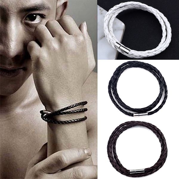 simple new accessories fashion men's multi woven braided bracelet temperament wild leather hand rope hip hop bracelet c19021501, Black
simple new accessories fashion men's multi woven braided bracelet temperament wild leather hand rope hip hop bracelet c19021501, Black