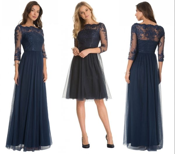 modest nay blue short tulle a-line 3/4 sleeve sheer lace mother of the bride dresses knee-length wedding bridesmaid prom dresses, Black;red
modest nay blue short tulle a-line 3/4 sleeve sheer lace mother of the bride dresses knee-length wedding bridesmaid prom dresses, Black;red