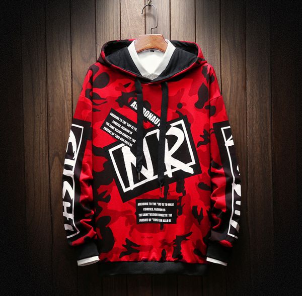 camouflage long-sleeved sweater men's korean version of the youth personality loose hooded sweater punk style personality men's lo, Black
camouflage long-sleeved sweater men's korean version of the youth personality loose hooded sweater punk style personality men's lo, Black