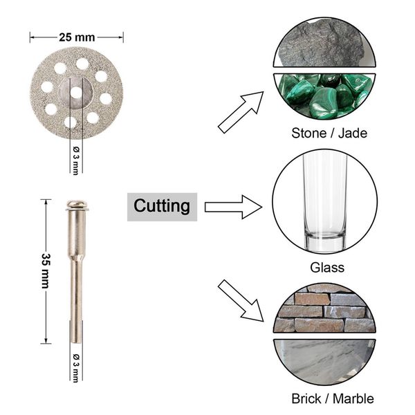 60pcs cutting wheel set 1/8 inch shank diamond cutting wheel, mini hss saw blades, resin cutoff disc combo cutter kit with mandr
60pcs cutting wheel set 1/8 inch shank diamond cutting wheel, mini hss saw blades, resin cutoff disc combo cutter kit with mandr