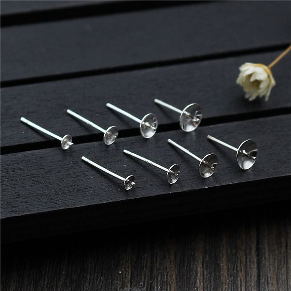 2 pairs 100% 925 sterling silver stud earring cabochon base 3mm 4mm 5mm 6mm earring pin with bead end cap diy jewelry making, Golden;silver
2 pairs 100% 925 sterling silver stud earring cabochon base 3mm 4mm 5mm 6mm earring pin with bead end cap diy jewelry making, Golden;silver
