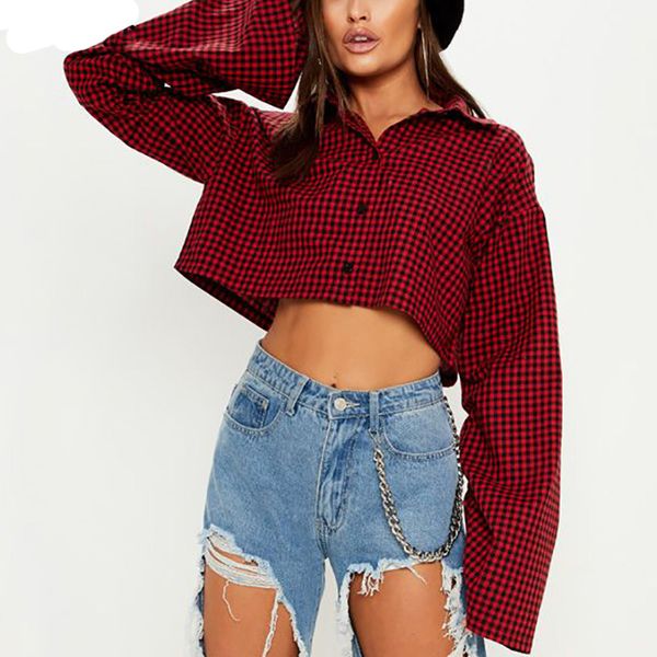 new fashion blouse women plaid blouse flare women long sleeve button ladies casual shirt streetwear female and blouses, White
new fashion blouse women plaid blouse flare women long sleeve button ladies casual shirt streetwear female and blouses, White