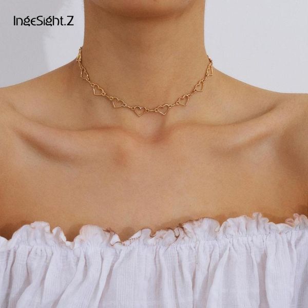ingesight.z korean sweet love heart short choker necklace collar for women simple minimalist gold color clavicle chain jewelry, Golden;silver
ingesight.z korean sweet love heart short choker necklace collar for women simple minimalist gold color clavicle chain jewelry, Golden;silver