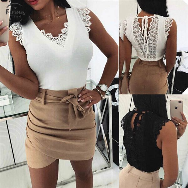 2019 new summer v neck womens blouse ruffles sleeveless lace solid blouses slim sweet blusa feminina white black
2019 new summer v neck womens blouse ruffles sleeveless lace solid blouses slim sweet blusa feminina white black